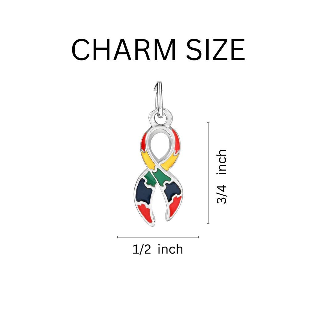 Pieces of the Puzzle Autism Ribbon Rope Style Bracelets