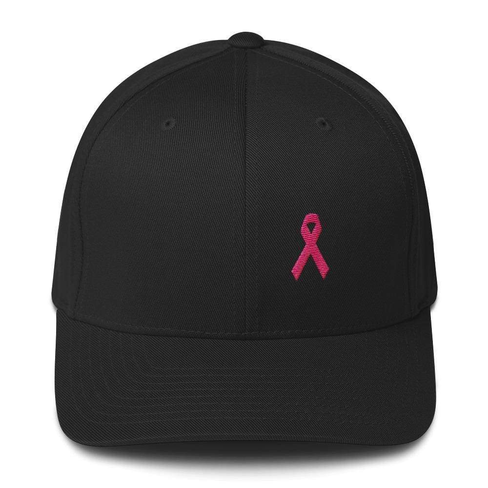 Pink Ribbon Fitted Hat - Breast Cancer Awareness Hat