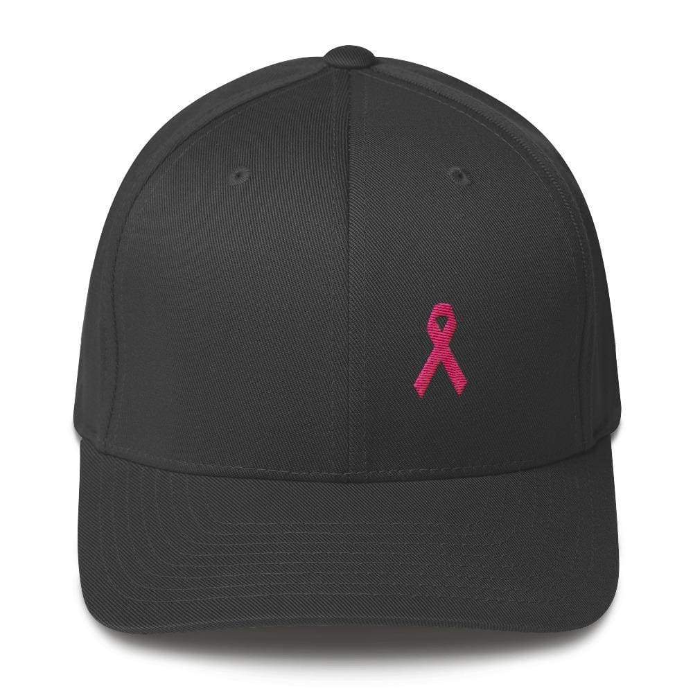 Pink Ribbon Fitted Hat - Breast Cancer Awareness Hat