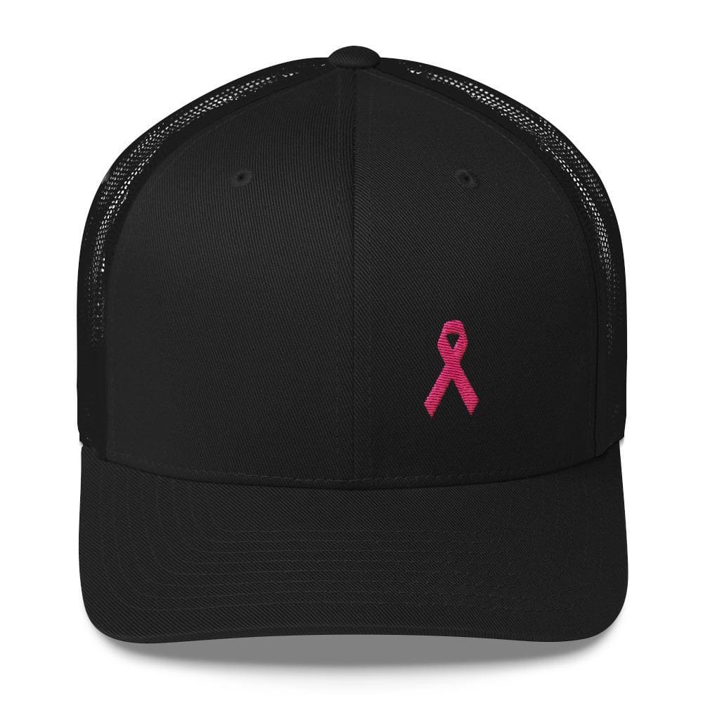 Pink Ribbon Snapback Trucker Hat - Breast Cancer Awareness Trucker