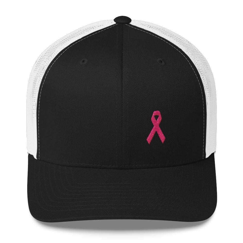 Pink Ribbon Snapback Trucker Hat - Breast Cancer Awareness Trucker