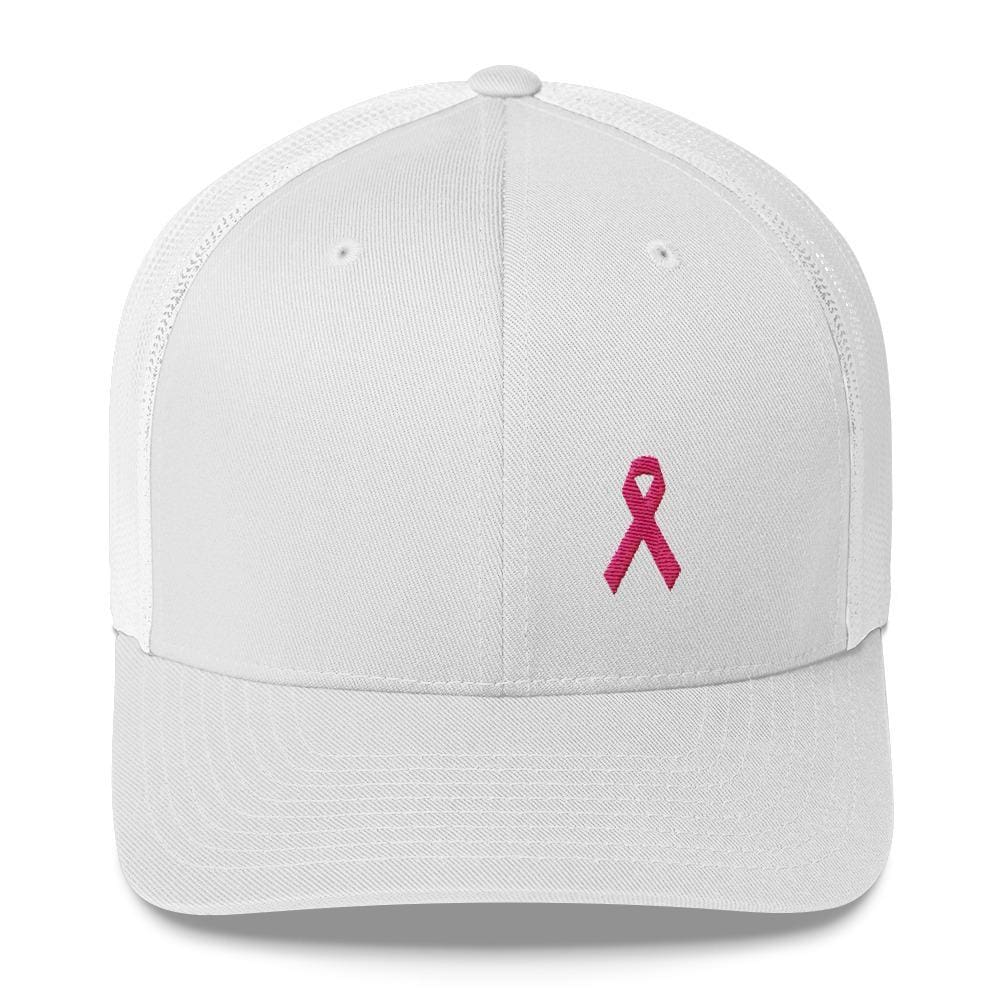 Pink Ribbon Snapback Trucker Hat - Breast Cancer Awareness Trucker