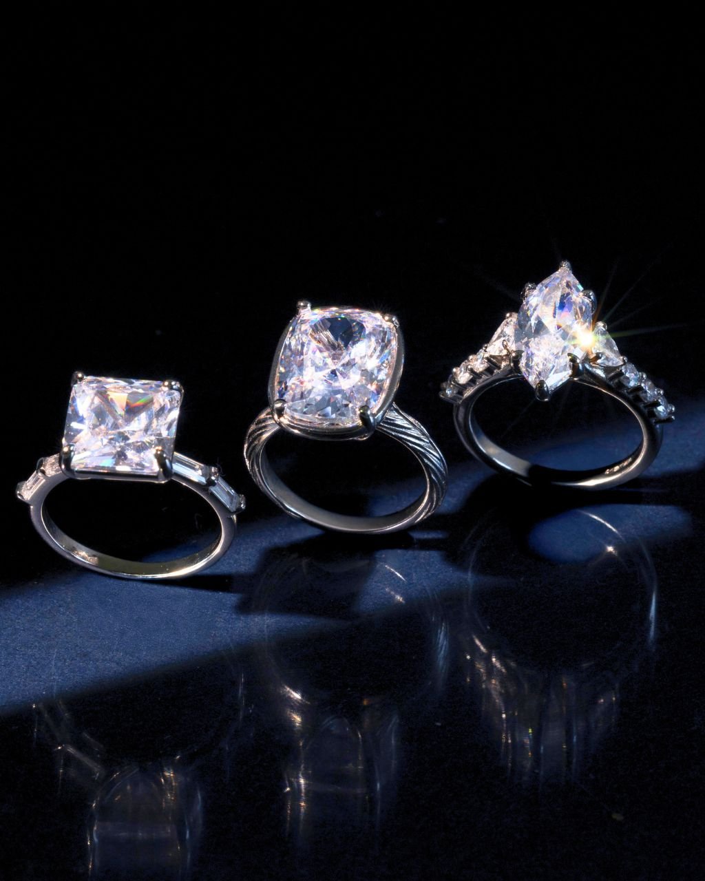 Sterling Silver Princess Baguette Ring