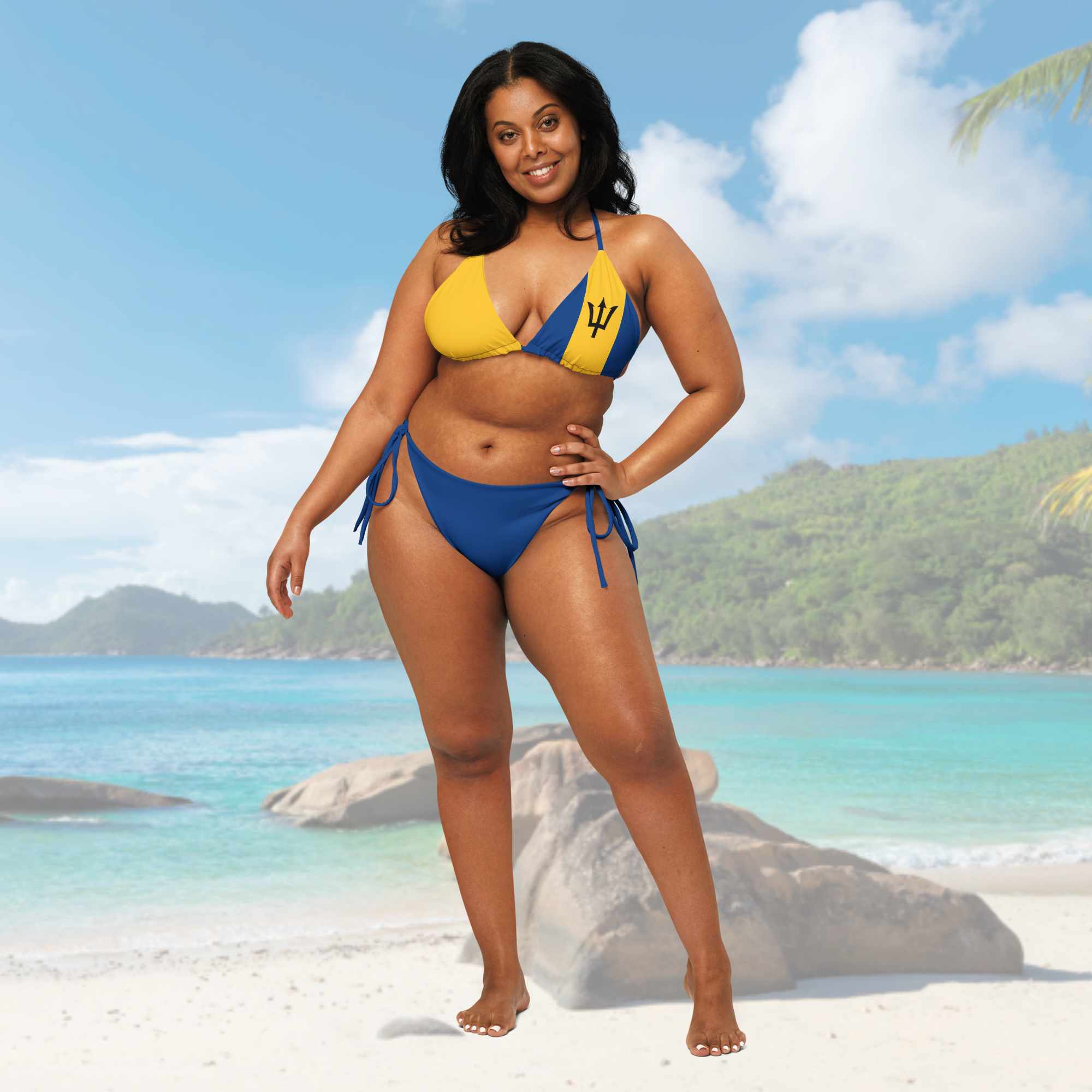 Barbados Flag String Bikini