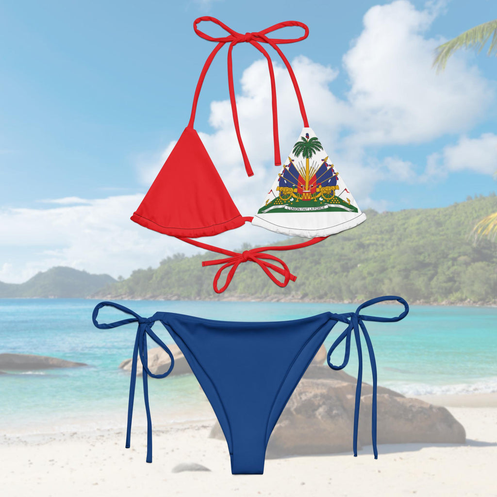 Haiti Flag String Bikini