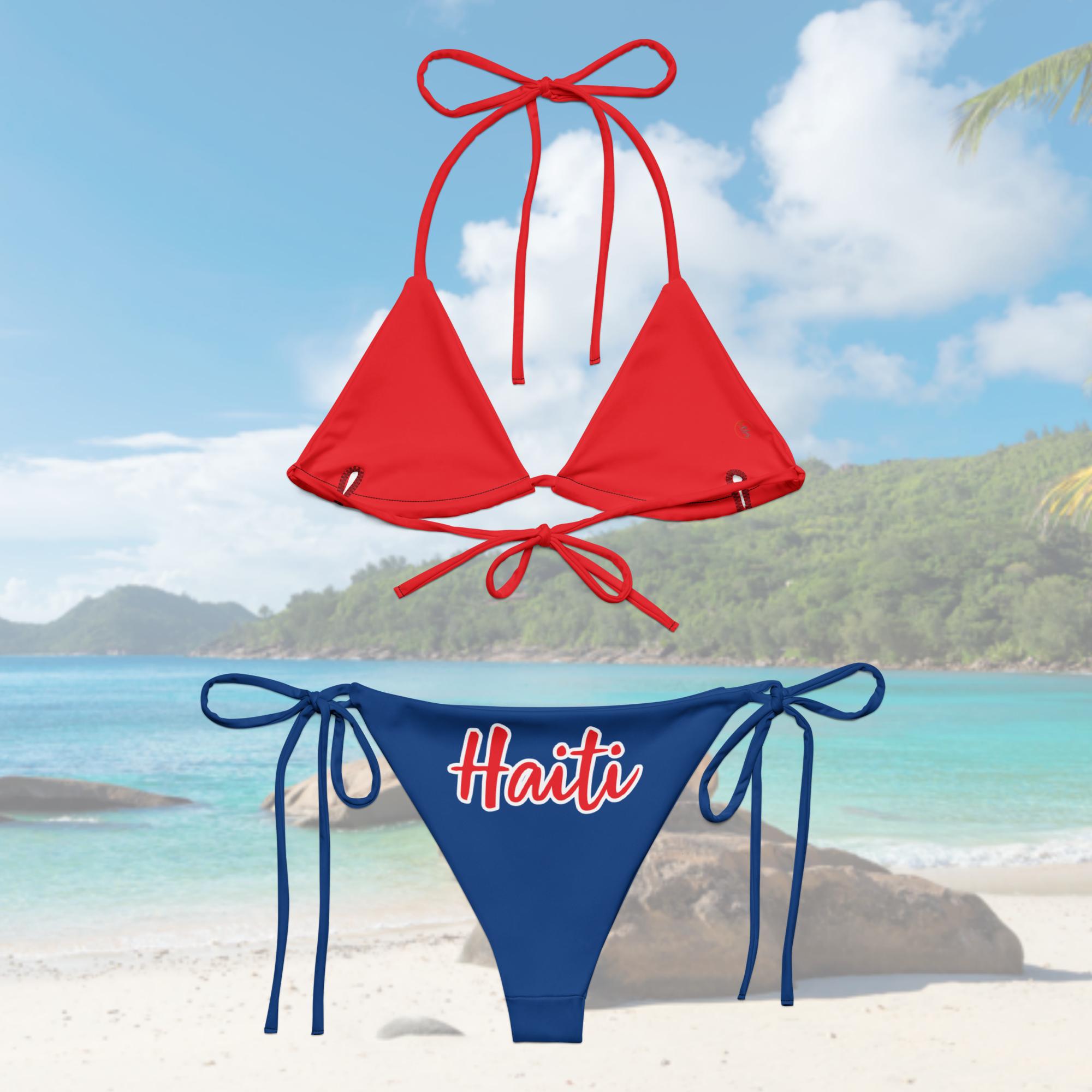 Haiti Flag String Bikini