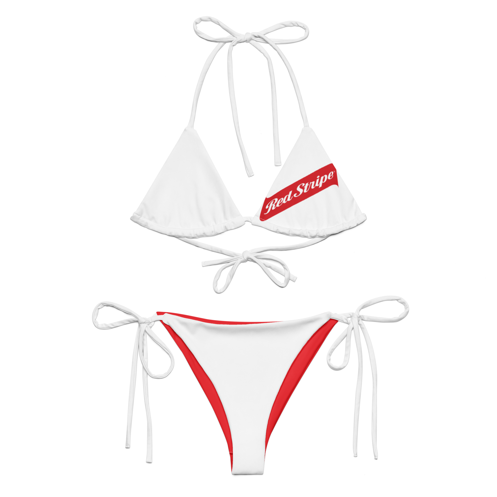 Red Stripe Beer Logo String Bikini