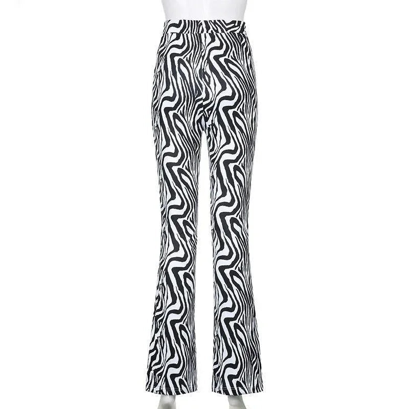 Priscilla Animal Print High Waisted Flare Pants