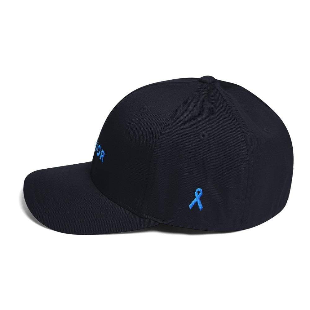 Prostate Cancer Awareness Hat with Warrior & Light Blue Ribbon on the Side