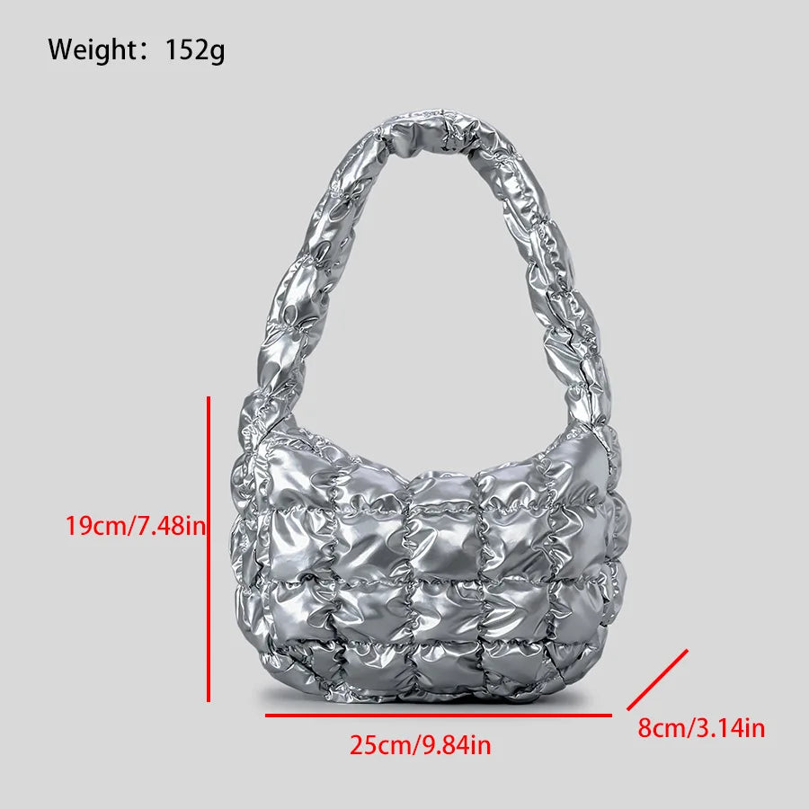 Pufira Ruched Quilted Shoulder Bag