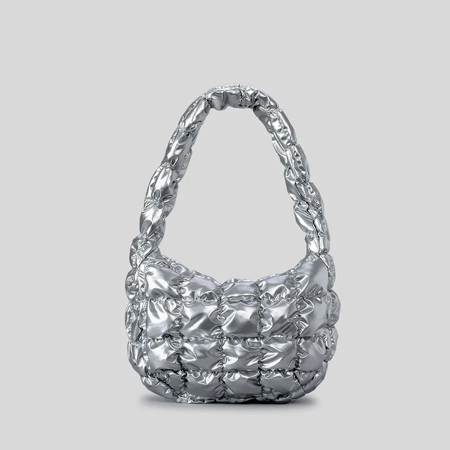 Pufira Ruched Quilted Shoulder Bag