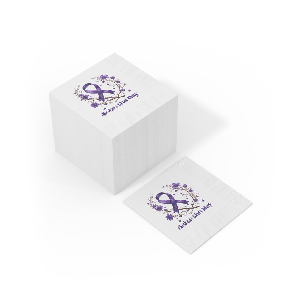 Purple Floral Seize the Day Napkins