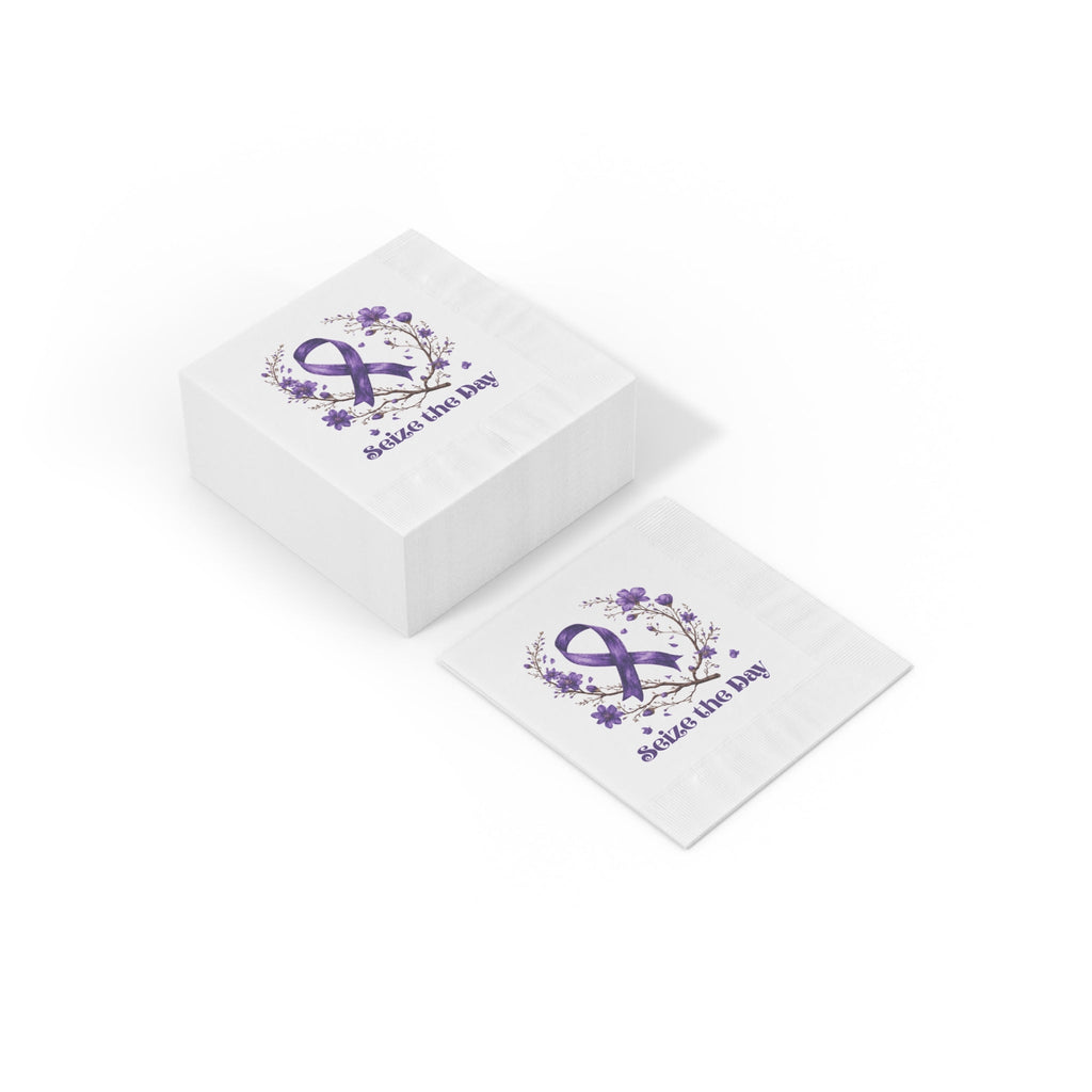 Purple Floral Seize the Day Napkins