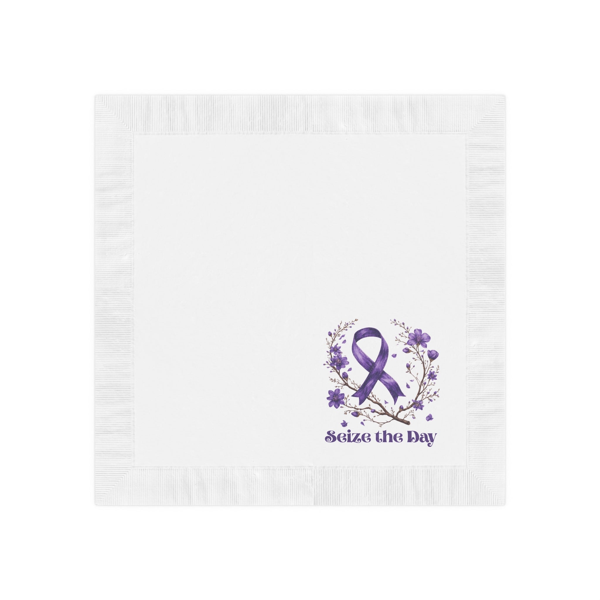 Purple Floral Seize the Day Napkins