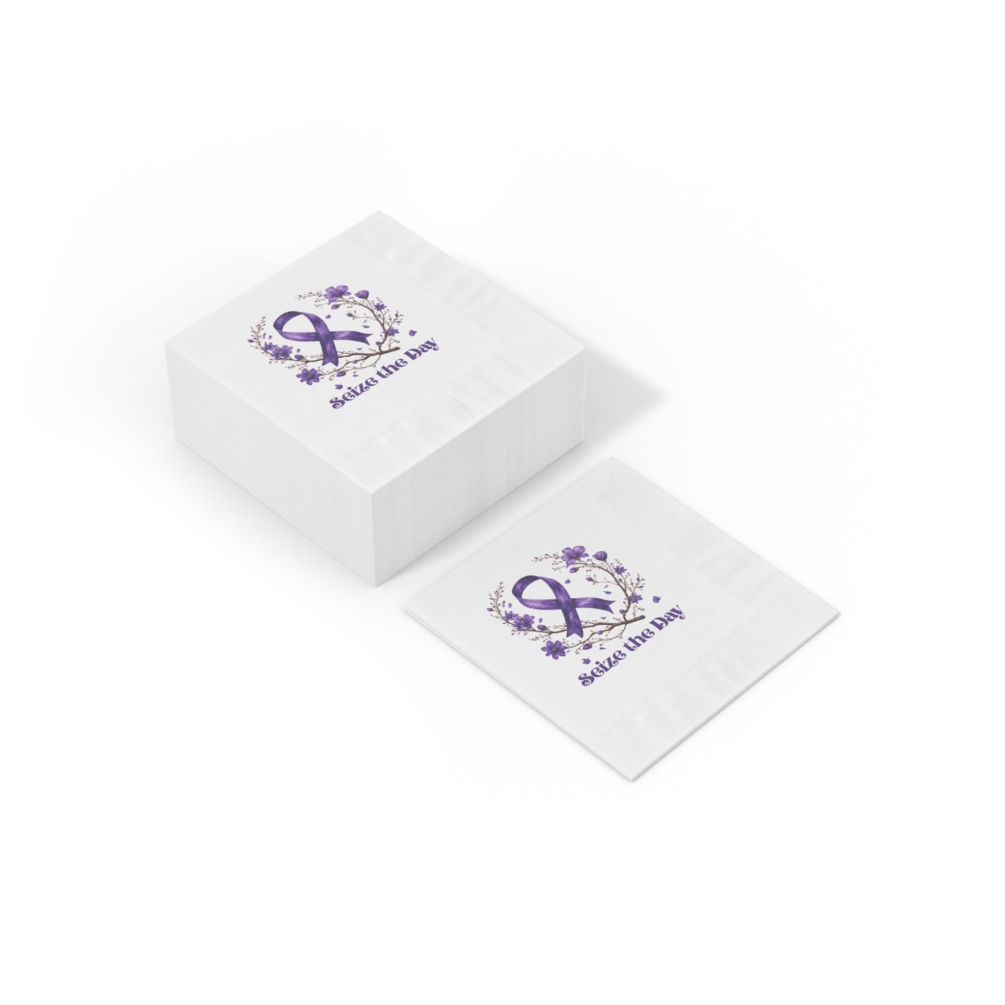 Purple Floral Seize the Day Napkins