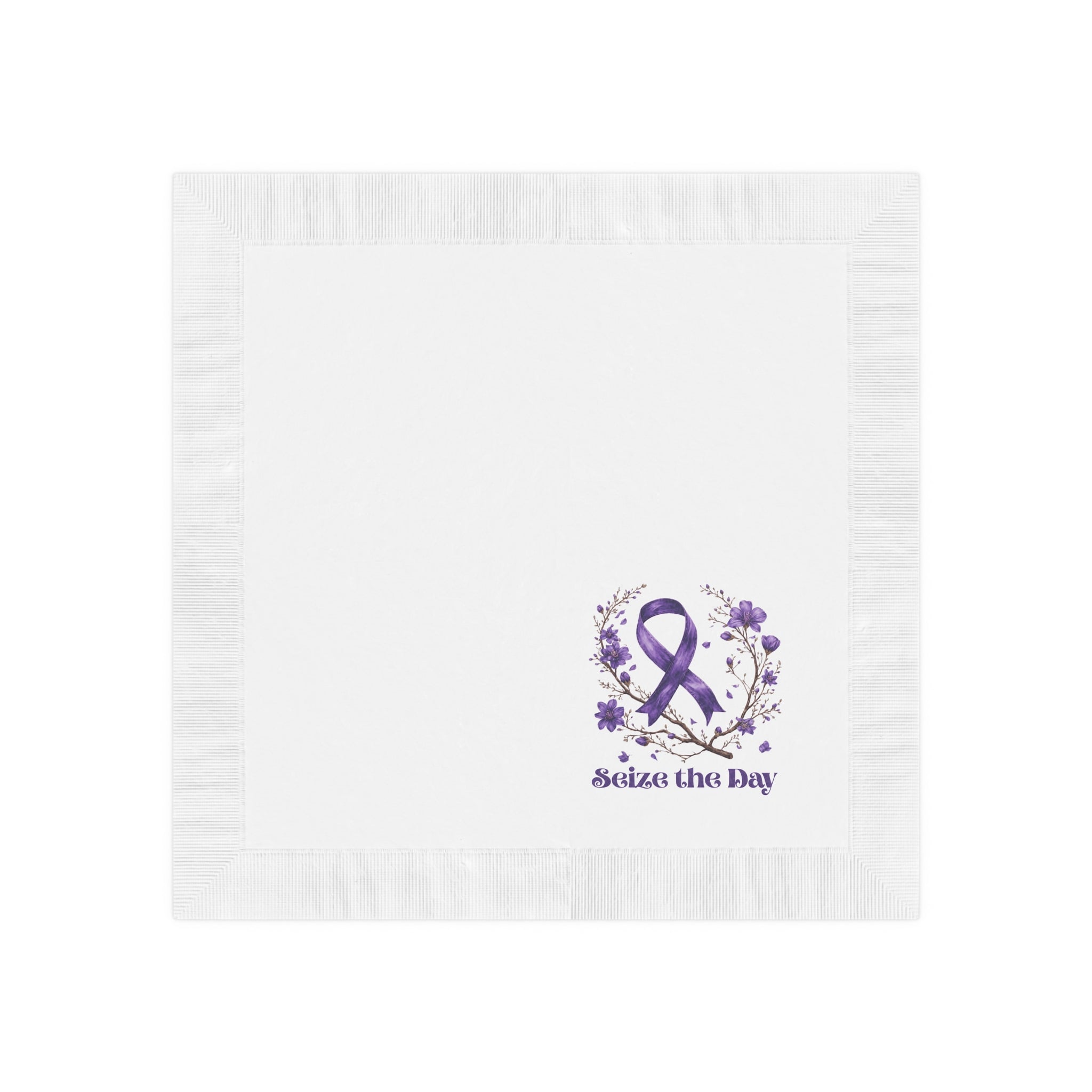 Purple Floral Seize the Day Napkins