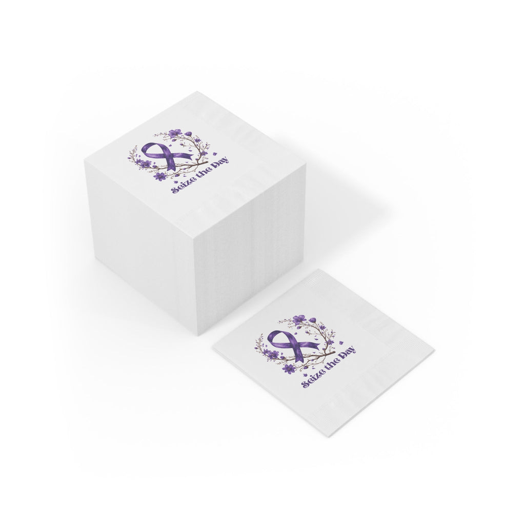 Purple Floral Seize the Day Napkins