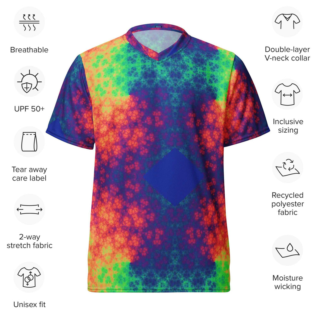 Rainbow fractled Recycled unisex sports jersey