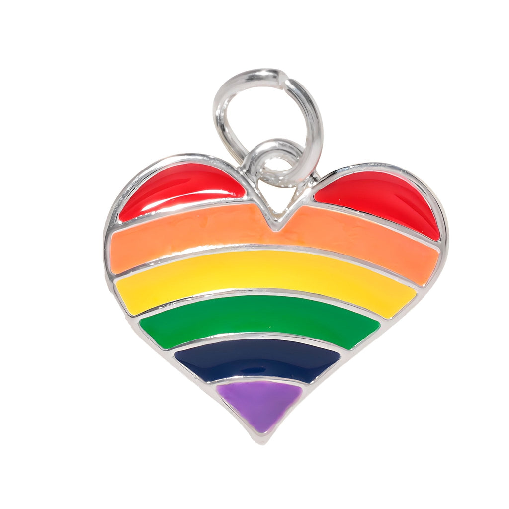 Rainbow Heart Gay Pride Charms