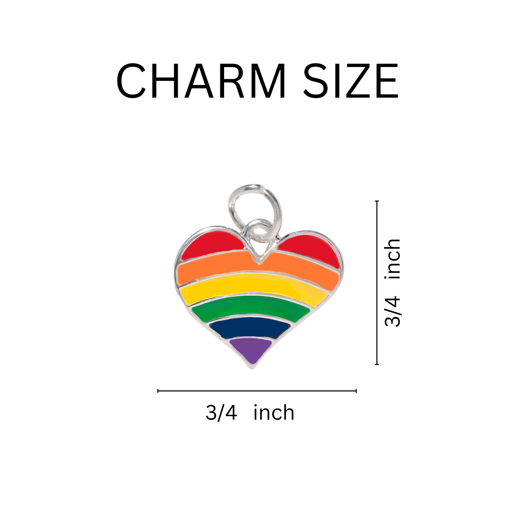 Rainbow Heart Gay Pride Retractable Charm Bracelets
