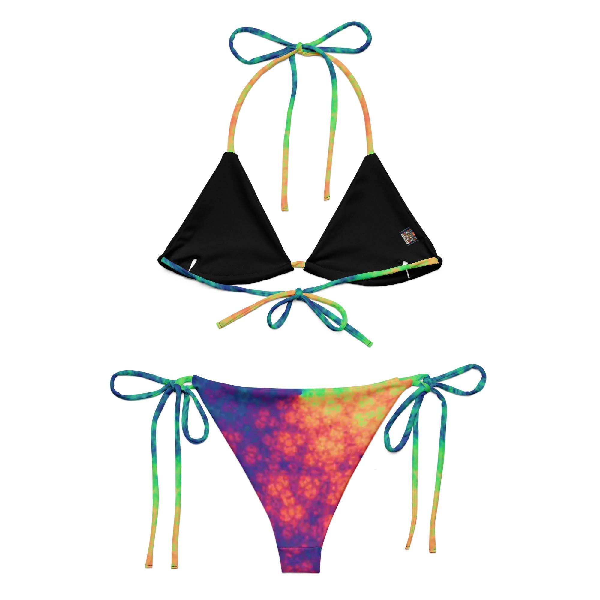 Rainbow 🌈 🌈 print recycled string bikini