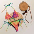 Rainbow 🌈 🌈 print recycled string bikini