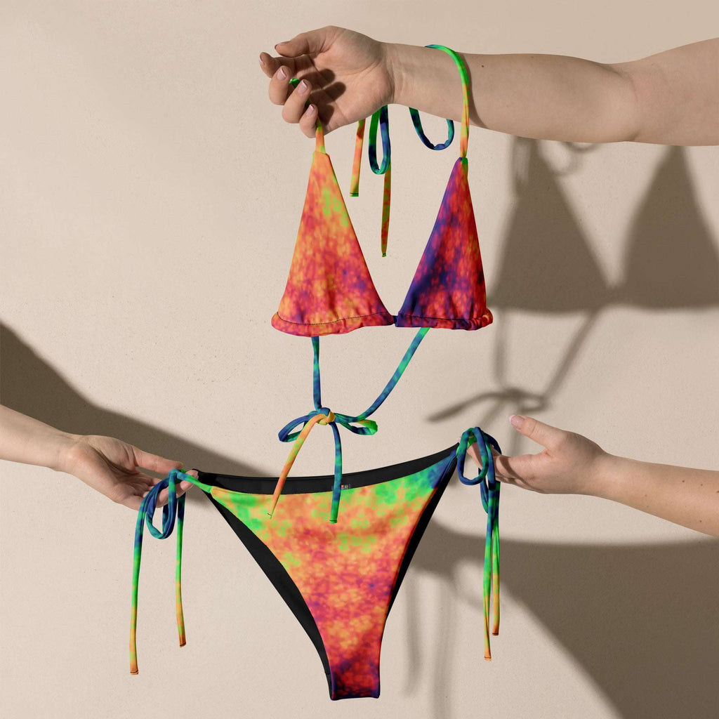 Rainbow 🌈 🌈 print recycled string bikini