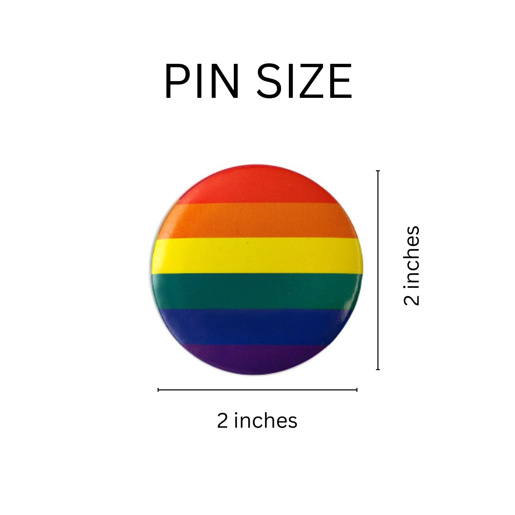 Rainbow Striped Button Pins