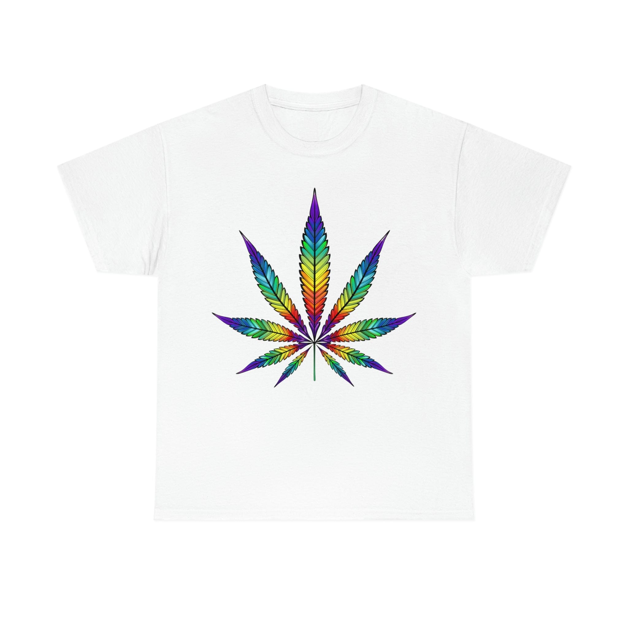 Rainbow Cannabis Leaf Tee