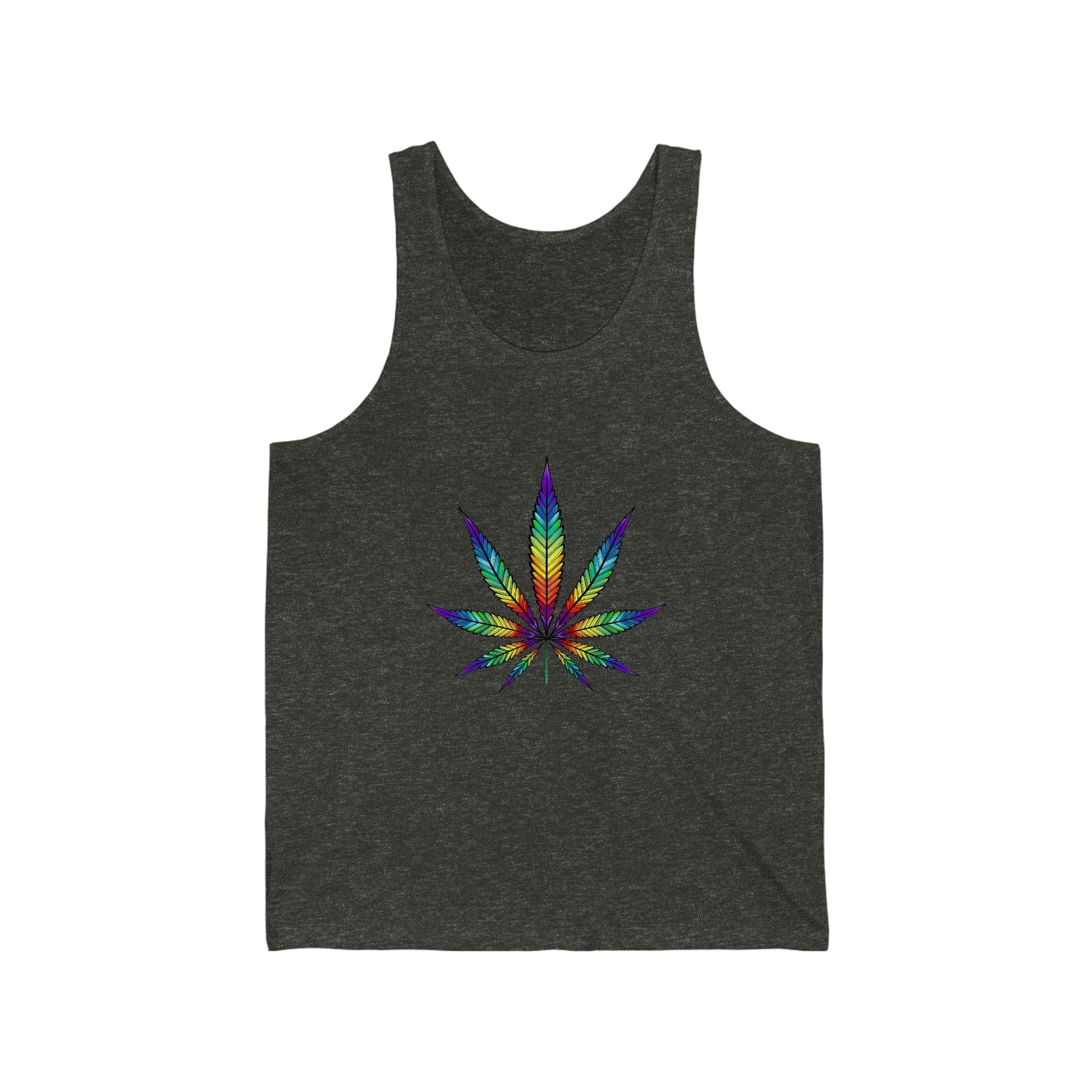 Rainbow Weed Leaf Unisex Jersey Tank