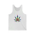 Rainbow Weed Leaf Unisex Jersey Tank