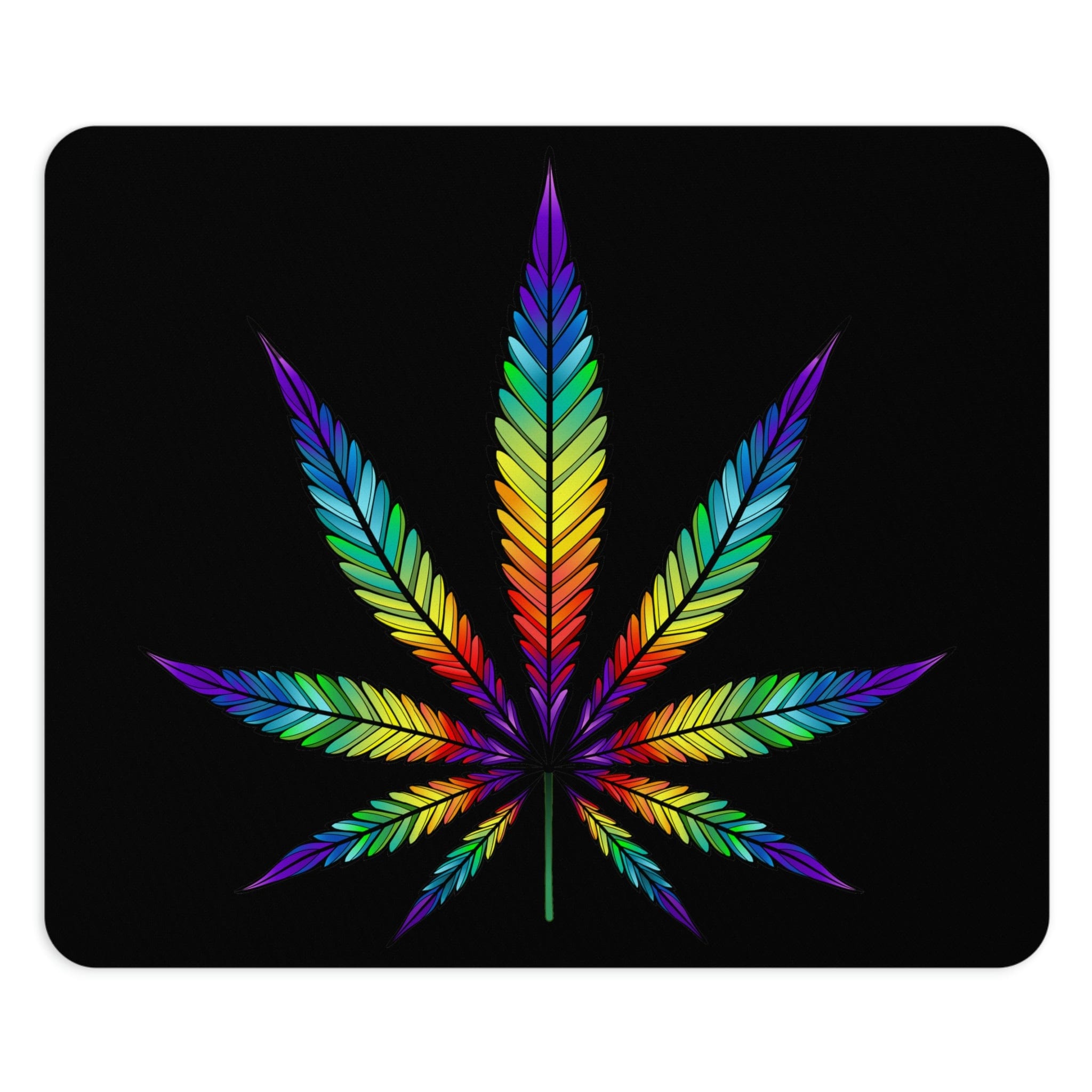Rainbow Marijuana Leaf Mouse Pad