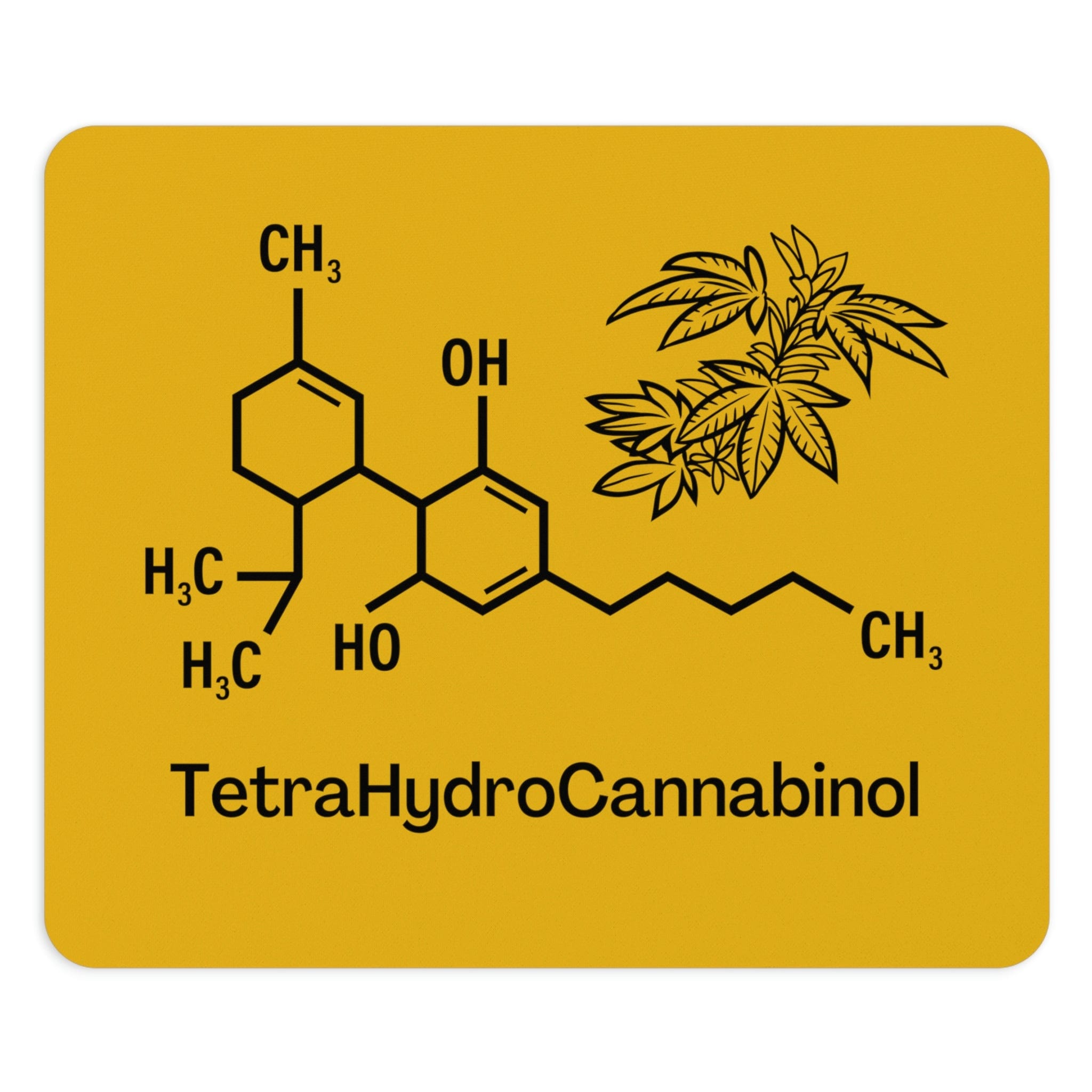 Tetrahydrocannabinol (THC) Yellow Mouse Pad