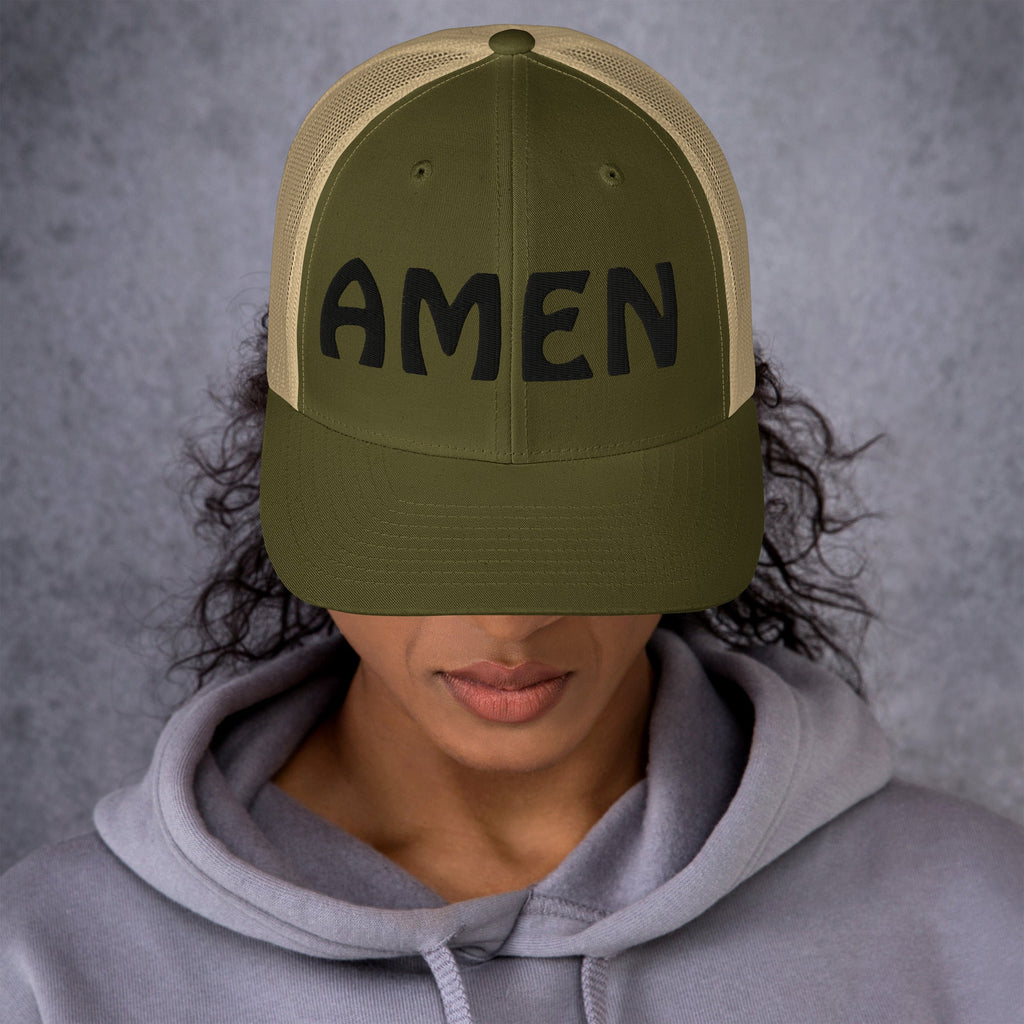 AMEN 3D Puffy Embroidered Trucker Cap