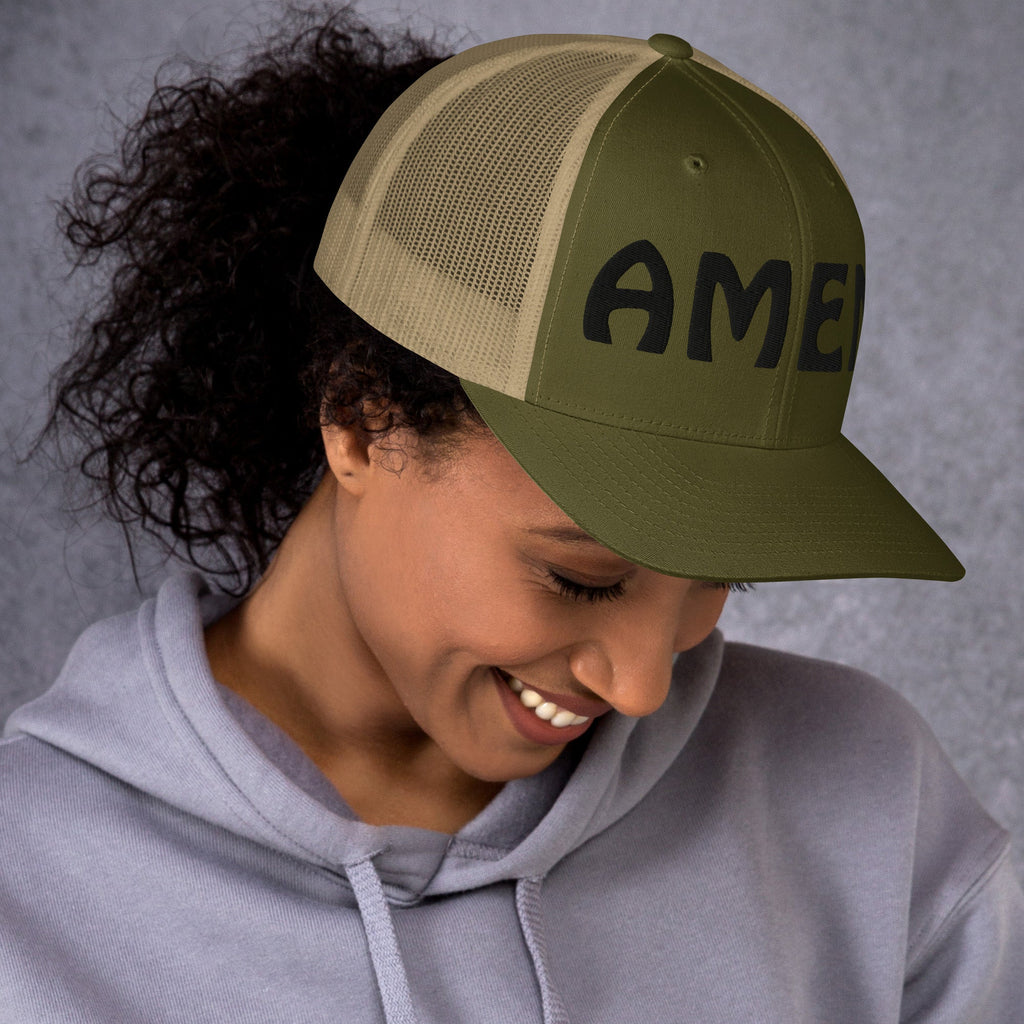 AMEN 3D Puffy Embroidered Trucker Cap