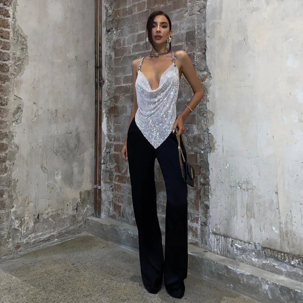 Rhode Diamond Mesh Chain Top