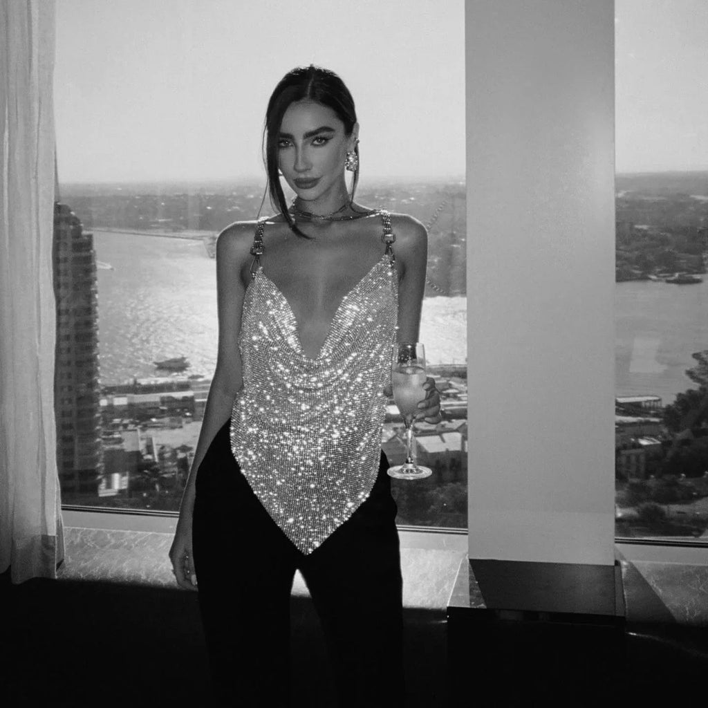 Rhode Diamond Mesh Chain Top