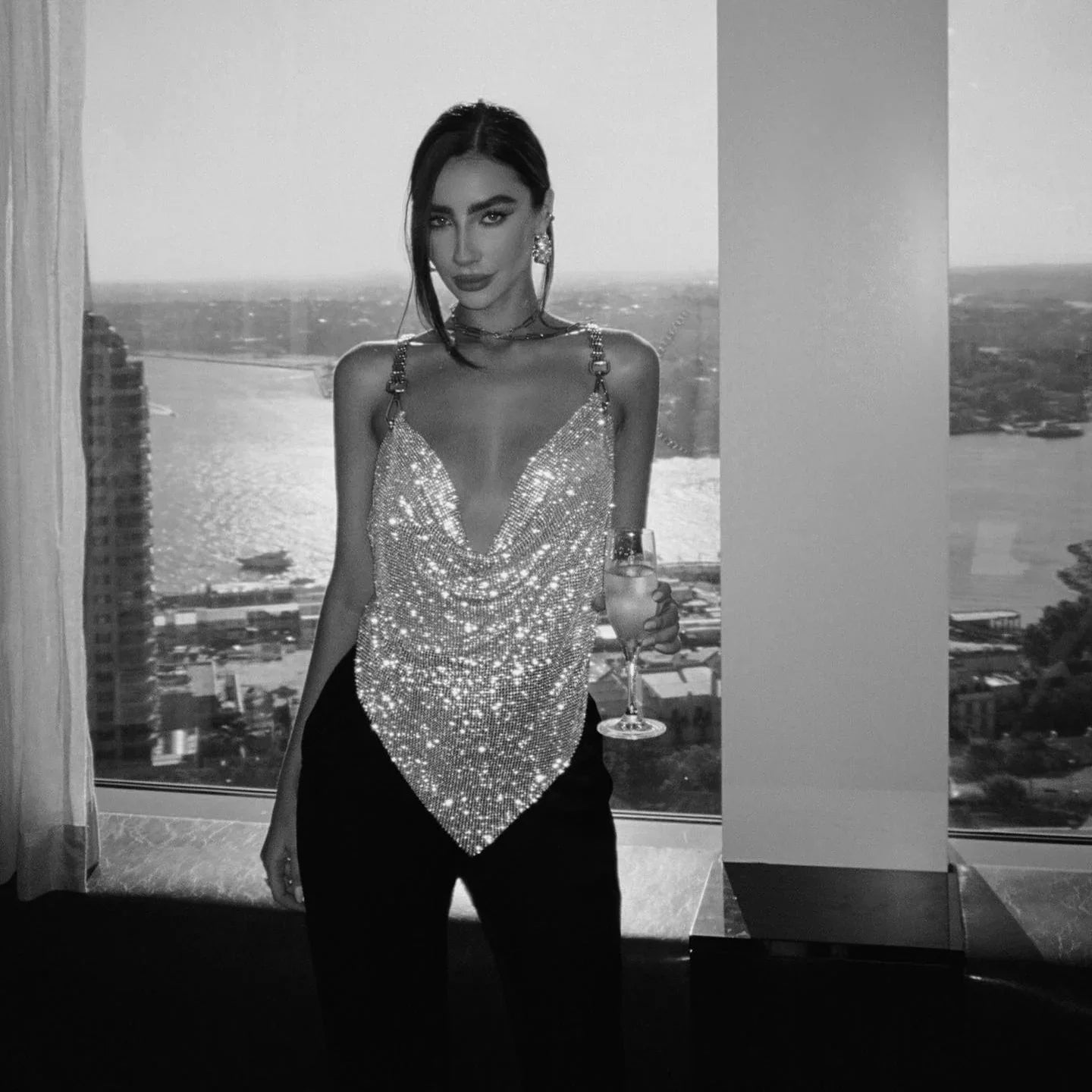 Rhode Diamond Mesh Chain Top