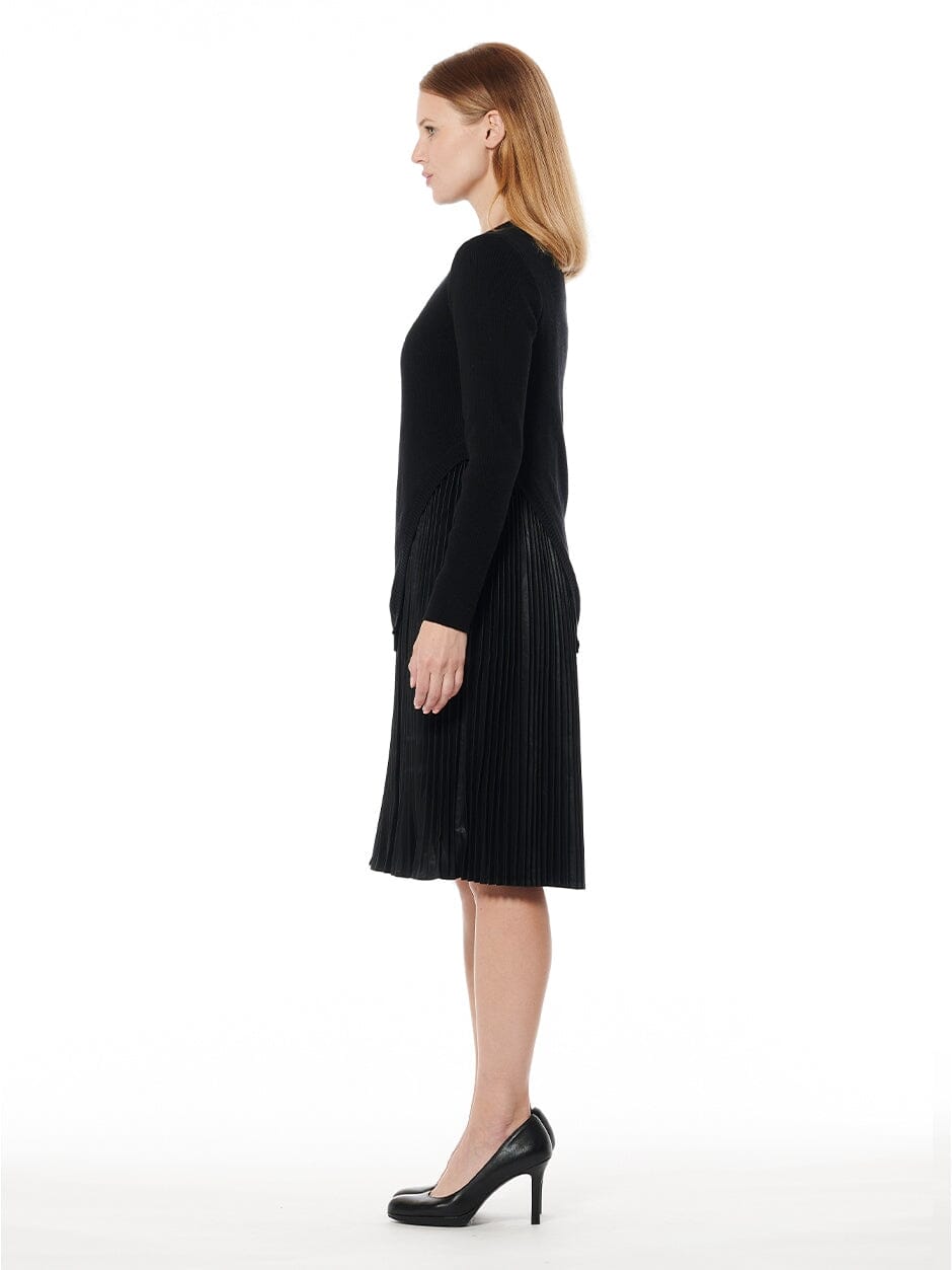 Ribbed Top Layered with Pleated Underdress