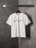 LV Palm Tree Animal Embroidered Crew Neck T shirt