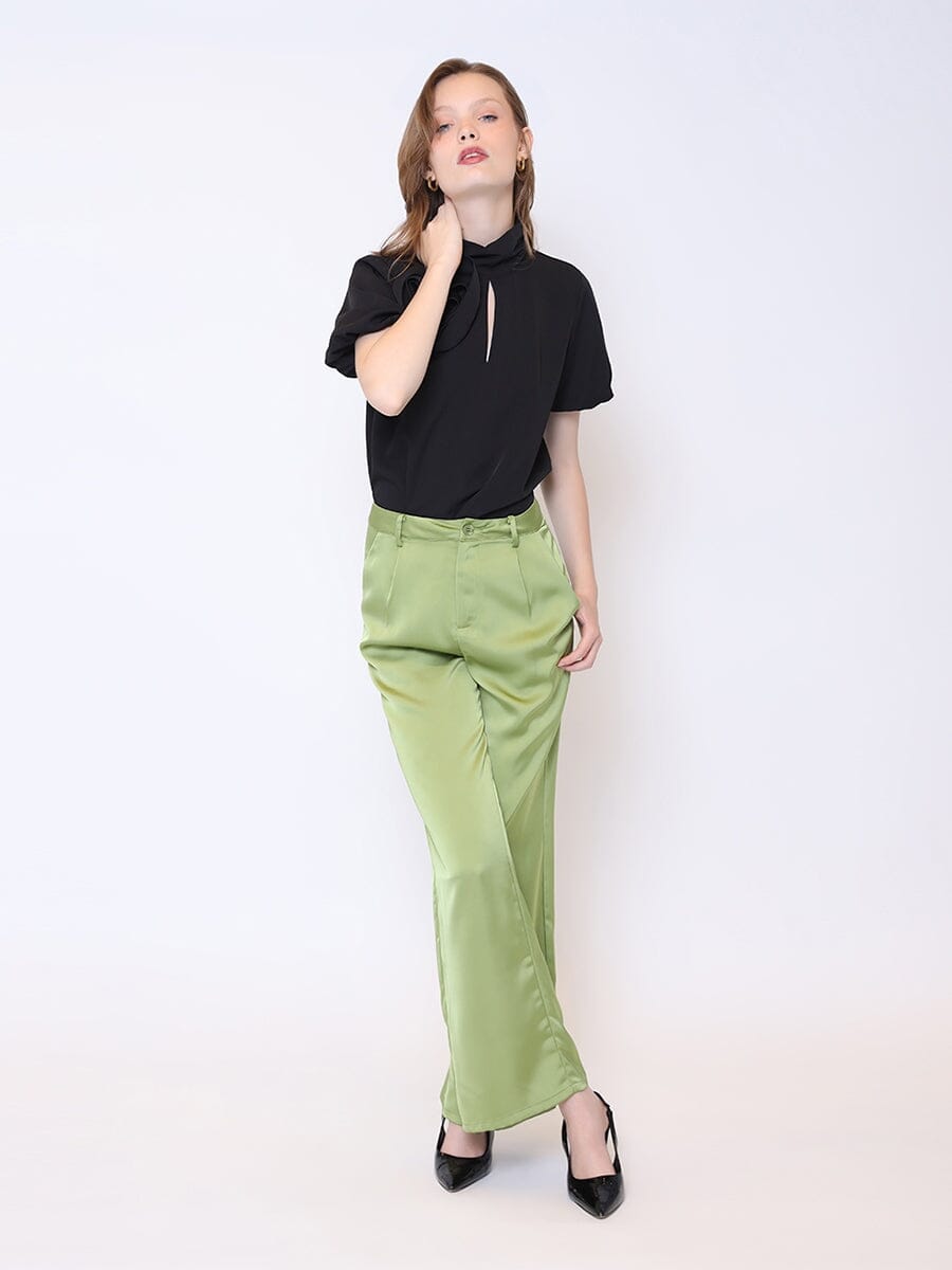 Rose Detail Puff Sleeve Top