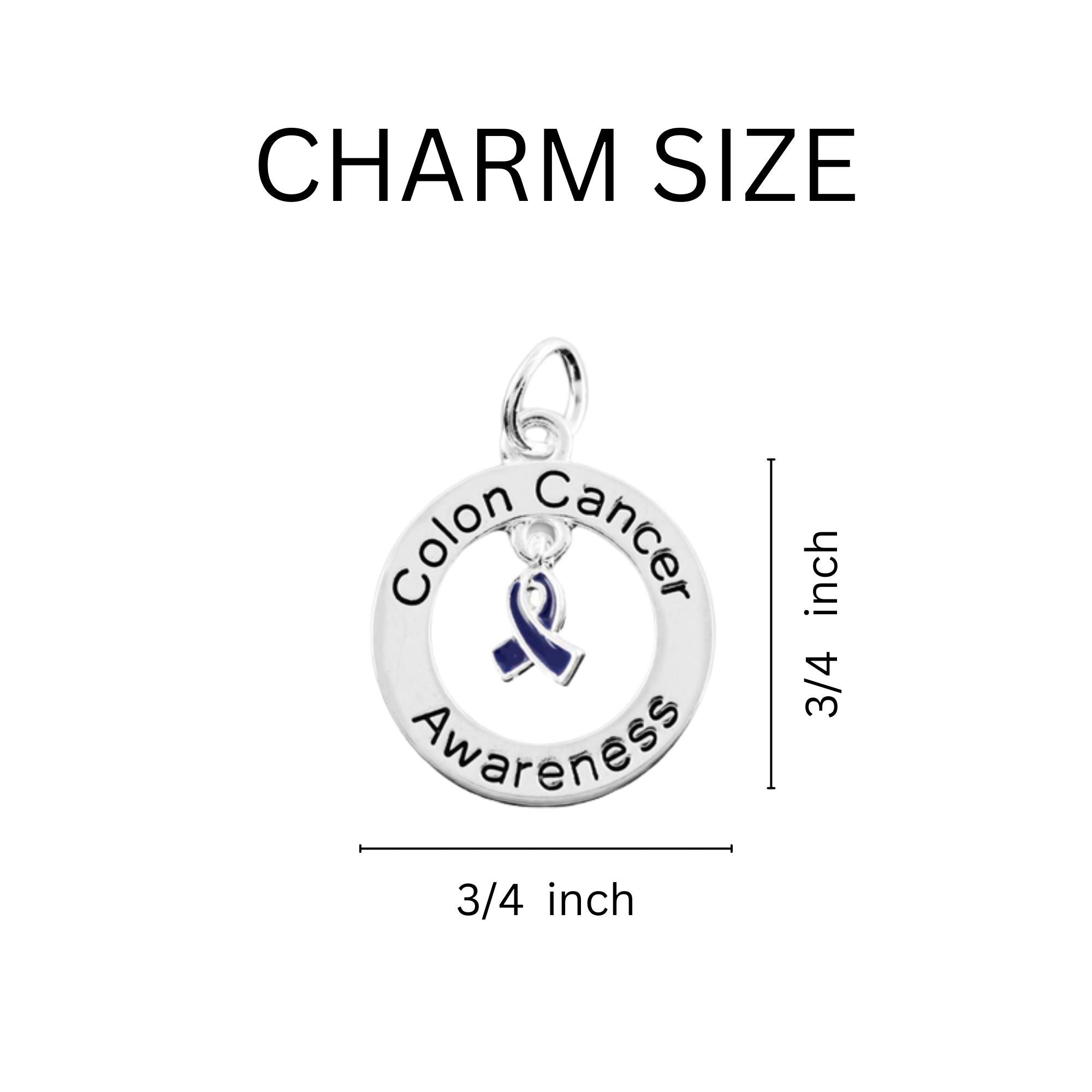 Round Colon Cancer Awareness Hanging Charms