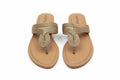 Woven Gold Thong Sandals