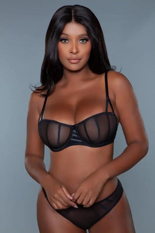 Pants Premium BE WICKED Sabrina Balconette Bra 32A Black Mesh