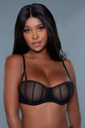 Pants Premium BE WICKED Sabrina Balconette Bra - Black, Size 34A, Underwire Support, Adjustable Straps