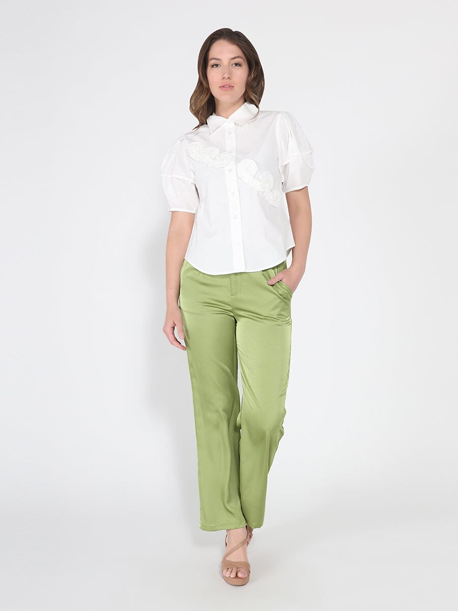 Satin Wide Leg Dress Pants