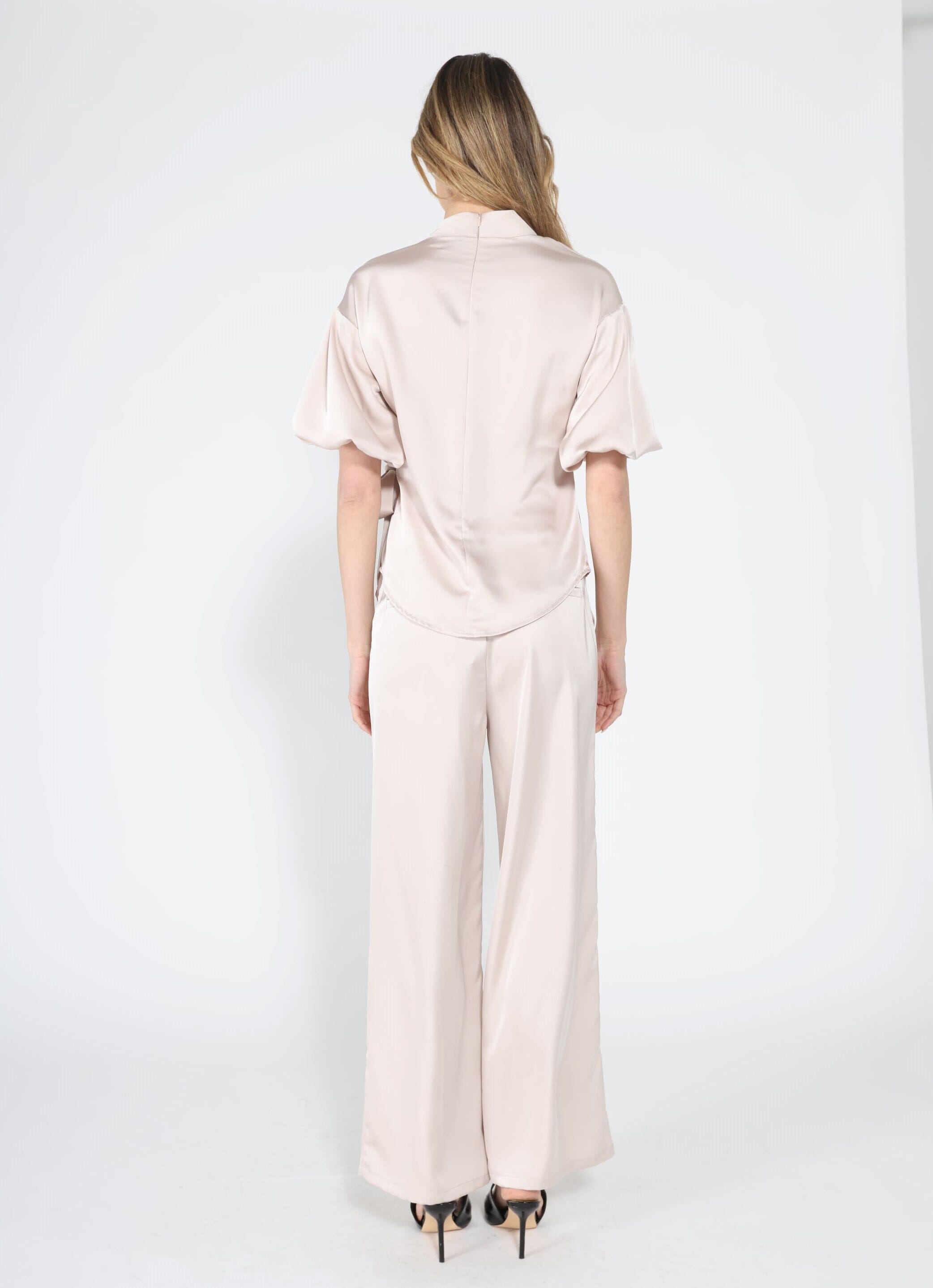 Satin Wide Leg Dress Pants