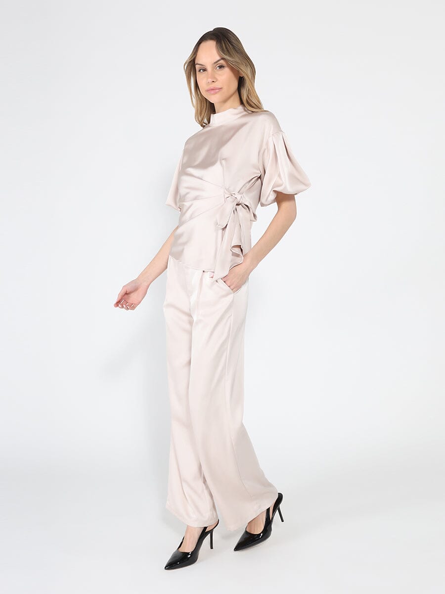 Satin Wide Leg Dress Pants