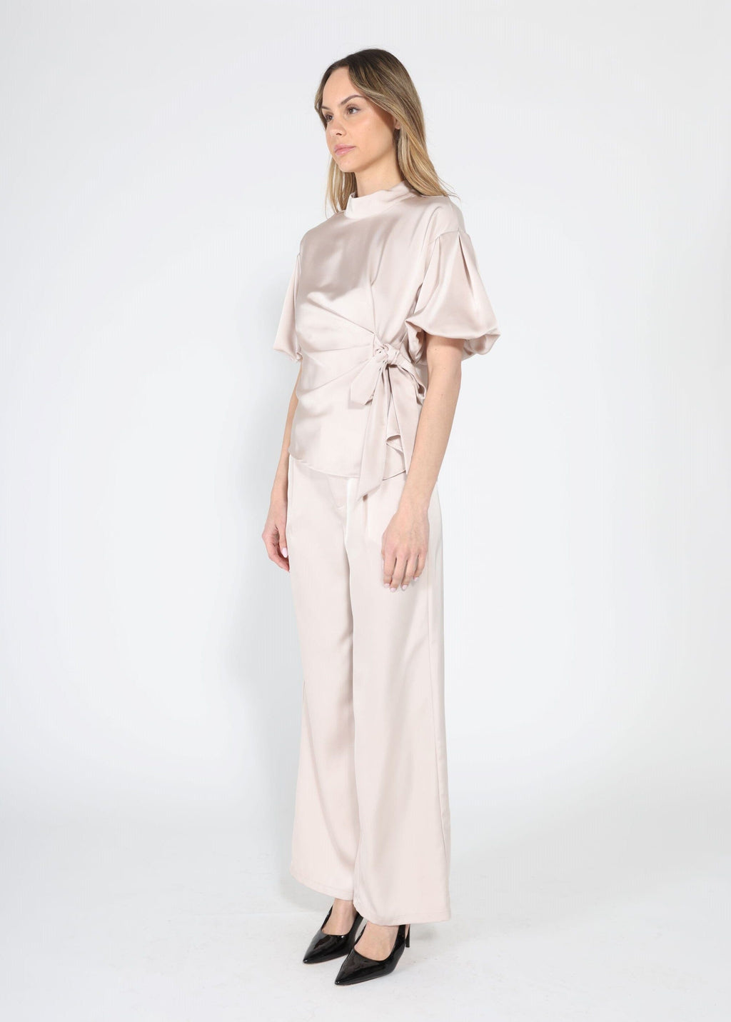 Satin Wide Leg Dress Pants