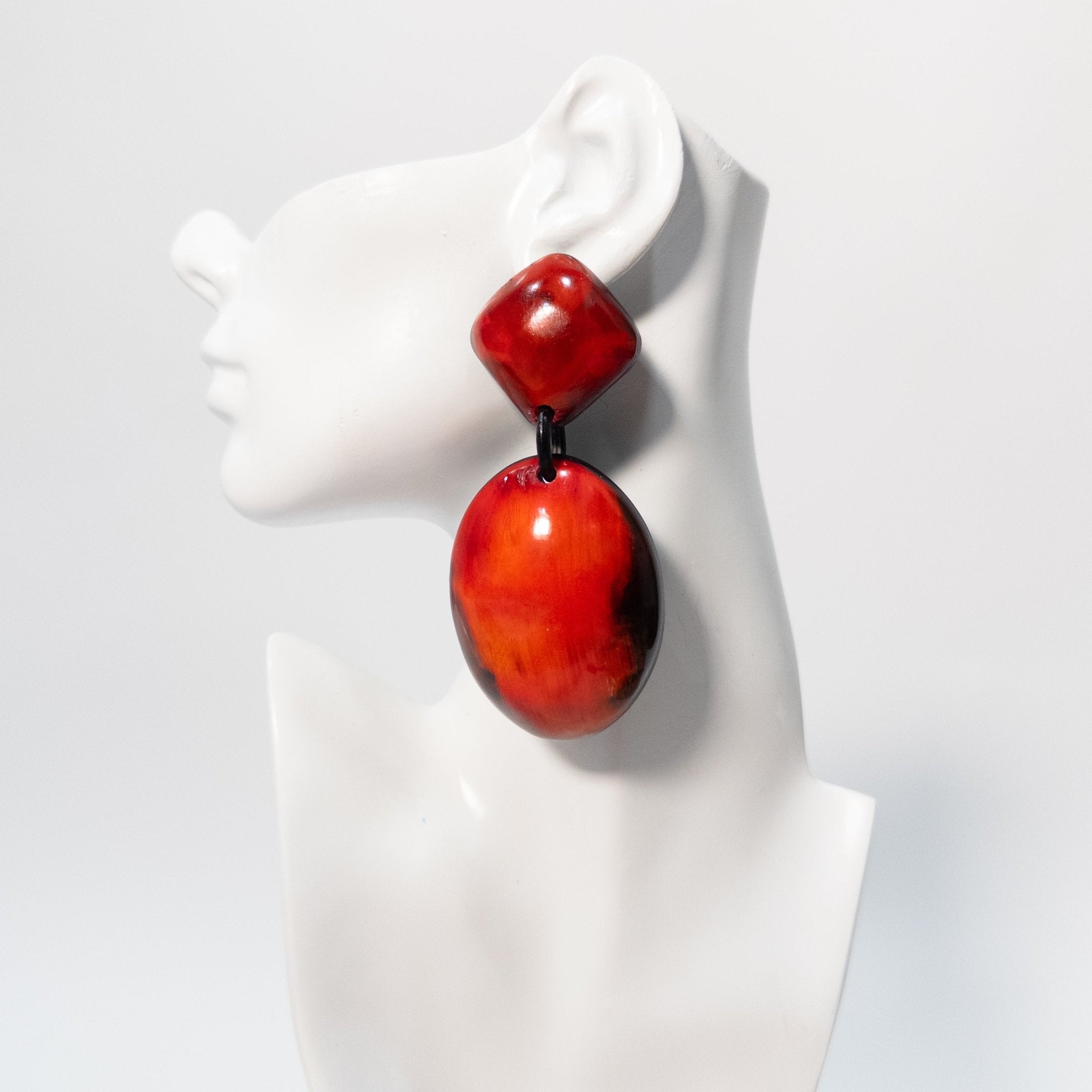 Afro Color Pop Horn Earrings